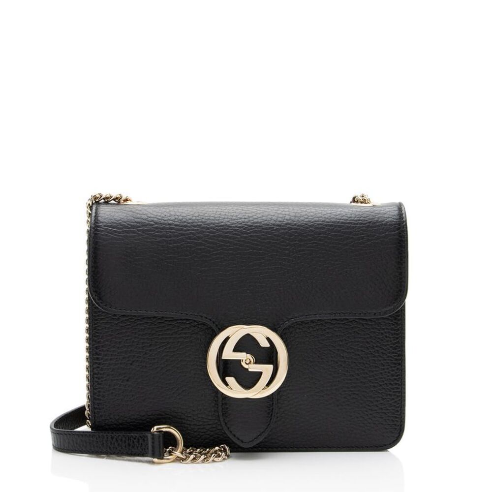 Gucci Grained Calfskin Interlocking G Small Shoulder Bag